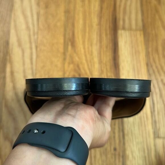 Off-White Paperclip Leather Sandals Black Gold Women’s Size 37 - Picture 7 of 9